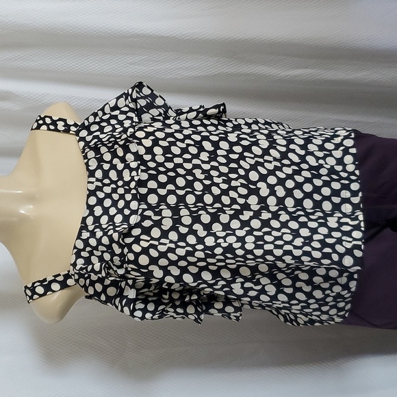 J. Crew Collection Silk Cold-Shoulder Top in Ratti Polka Dot Size L - Picture 3 of 10
